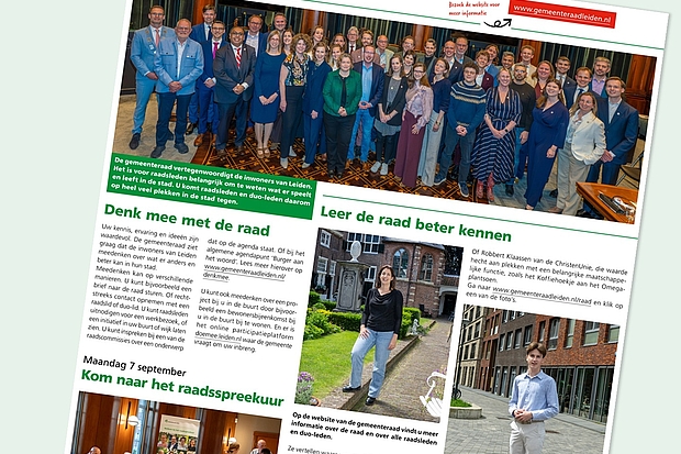 Pagina gemeenteraad in de Stadskrant van 3 september