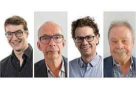 Portretfoto's van Alex Friso, Bert Jansen, Marc Newsome en Eli de Graaf