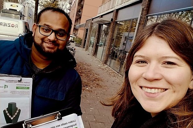 Raadsleden op het Diamantplein