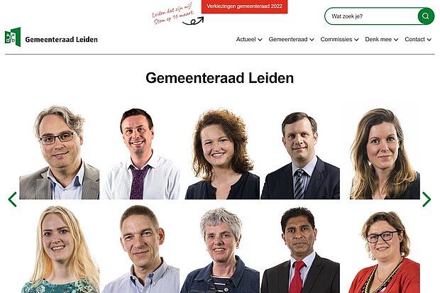 Uiterlijk nieuwe website gemeenteraad Leiden