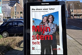 Poster Mijn stem telt op de Ir Driessenstraat