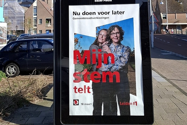 Poster Mijn stem telt op de Ir Driessenstraat